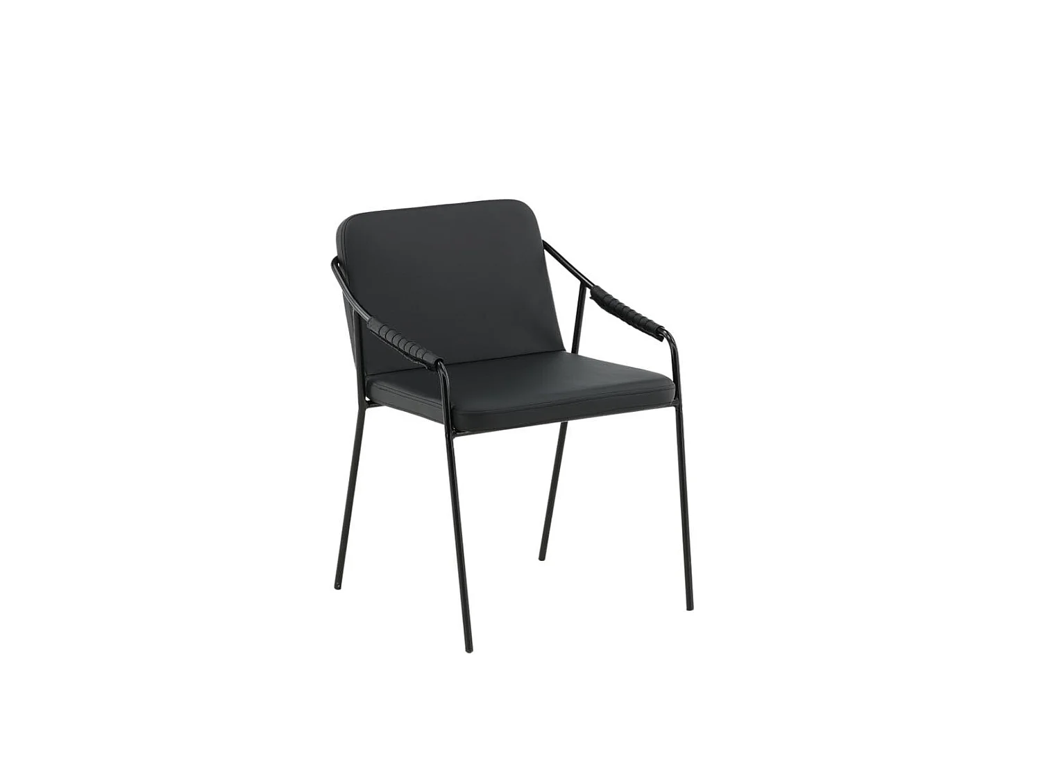 Tvist chaise de salle à manger cuir synthétique PU noir.
