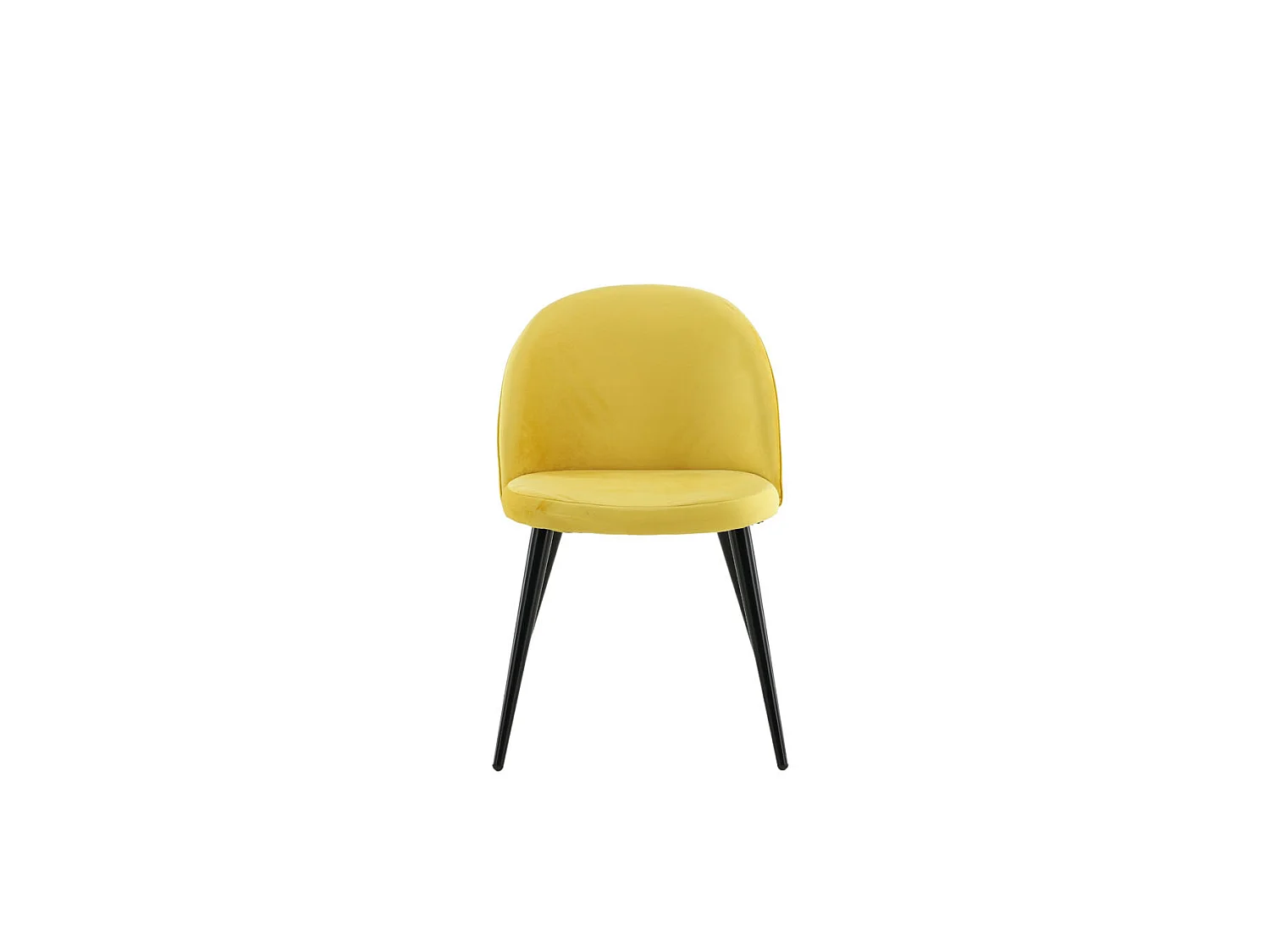 Velvet Chaise de salle à manger en velours, jaune, noir.