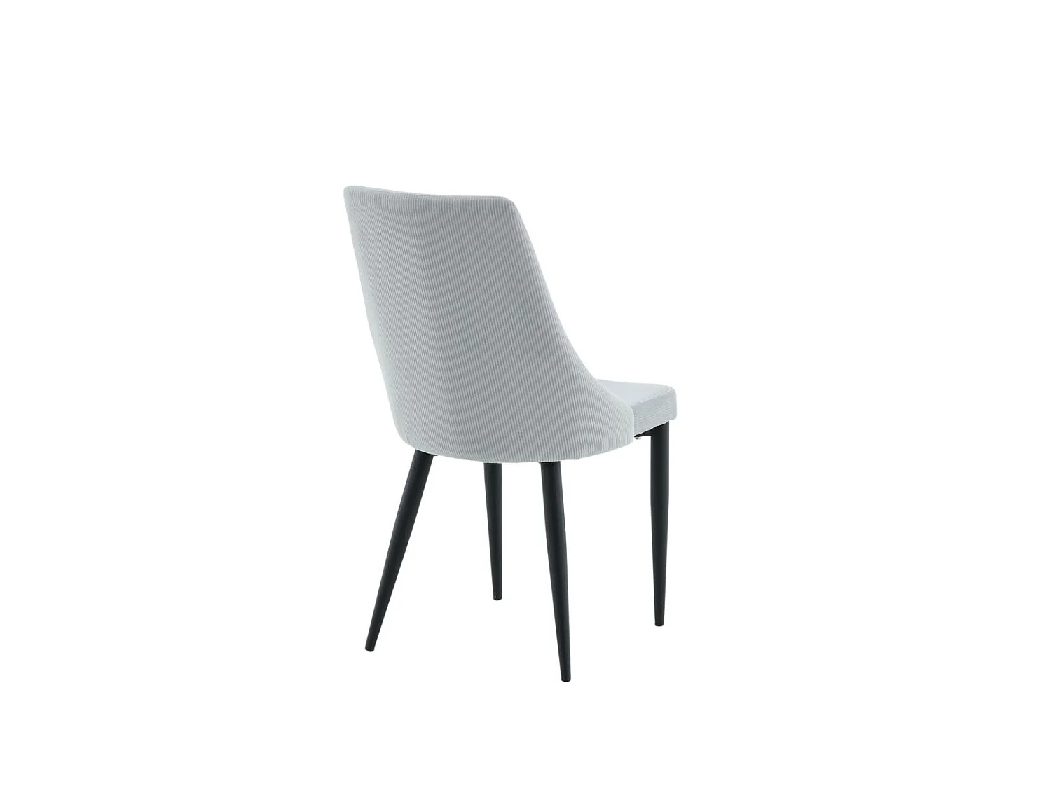 Leone Chaise de salle à manger en velours, gris clair, noir.