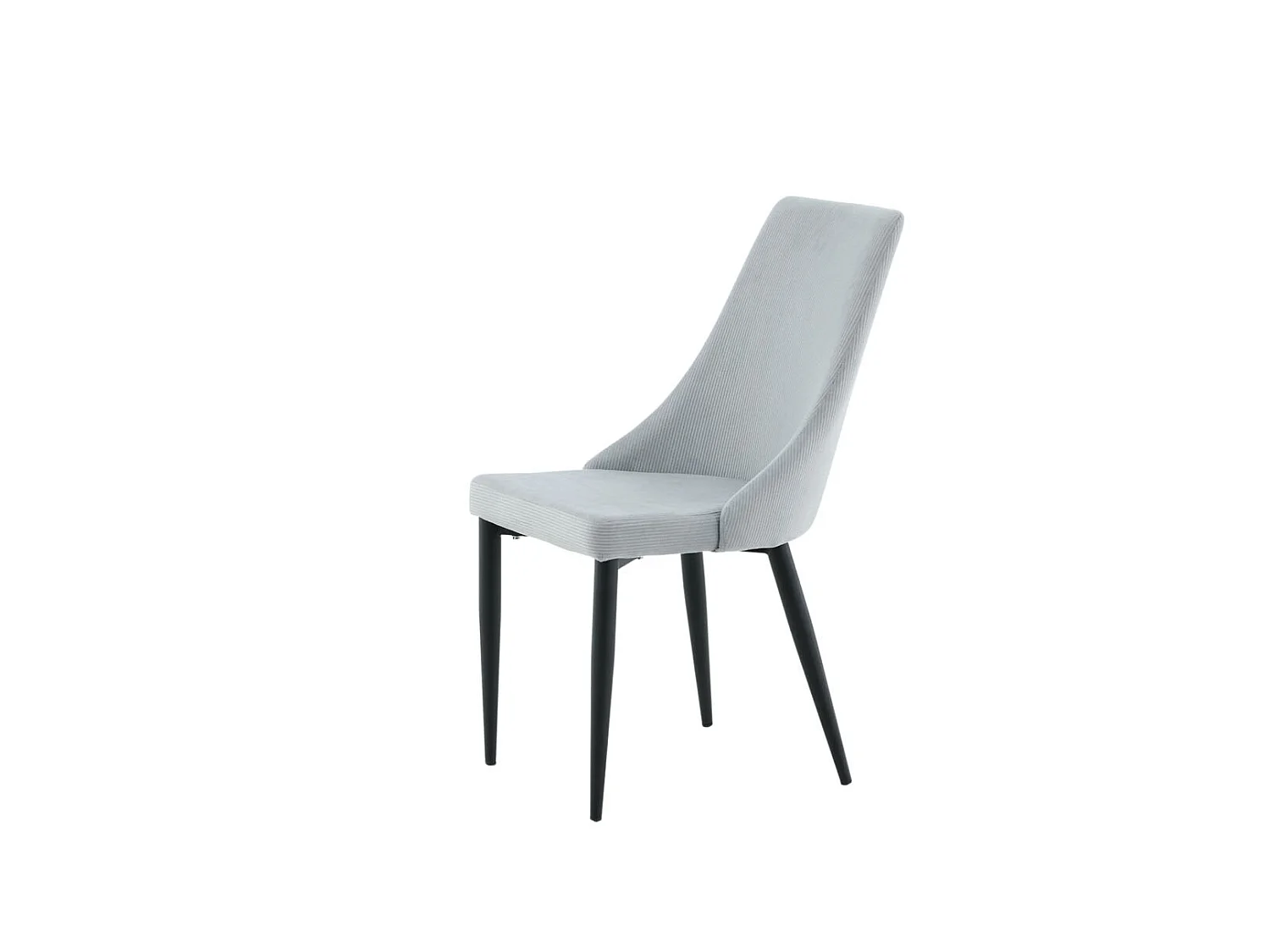 Leone Chaise de salle à manger en velours, gris clair, noir.