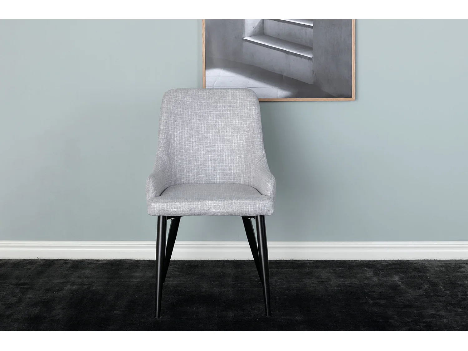 Plaza Chaise de salle à manger, gris clair, noir.