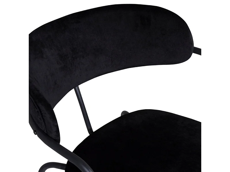 Arrow chaise de salle à manger avec accoudoirs, velours noir.