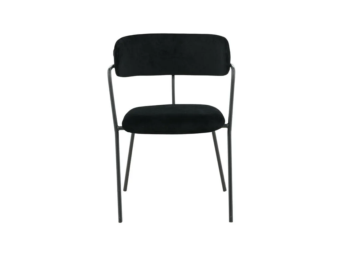 Arrow chaise de salle à manger avec accoudoirs, velours noir.