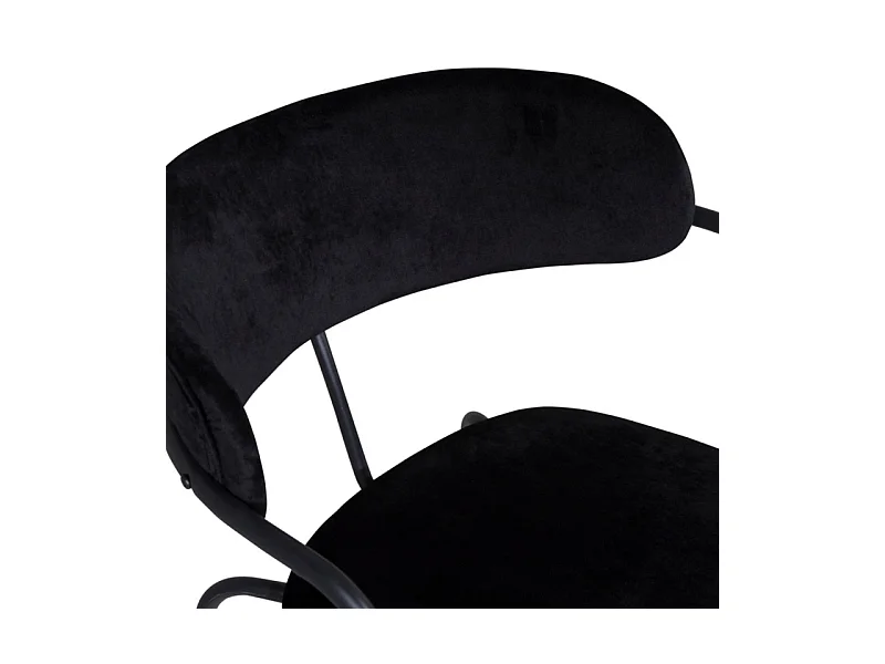 Arrow chaise de salle à manger avec accoudoirs, velours noir.