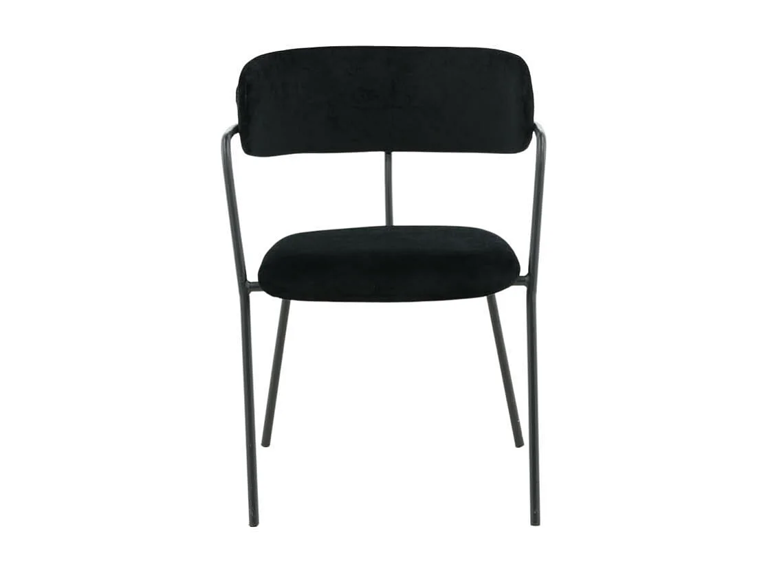 Arrow chaise de salle à manger avec accoudoirs, velours noir.