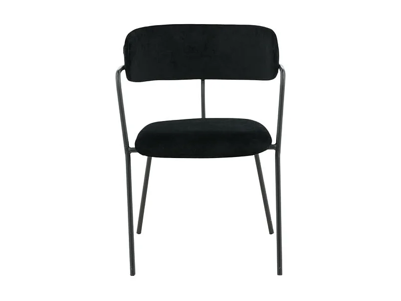 Arrow chaise de salle à manger avec accoudoirs, velours noir.