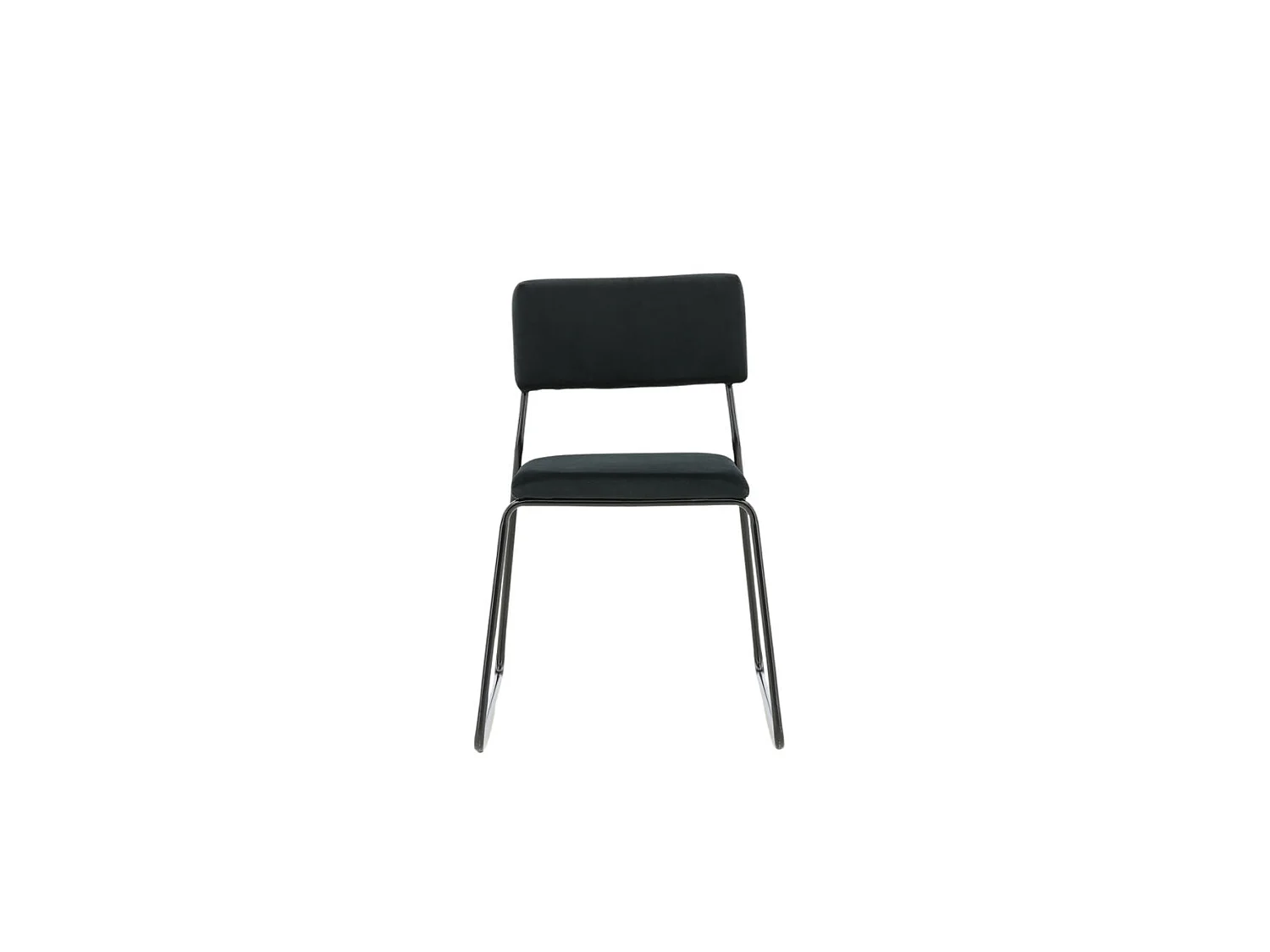 Kenth Chaise de salle à manger en velours, noir.