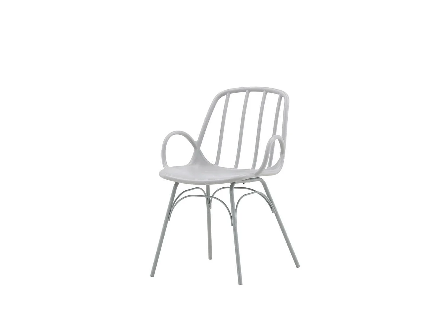 Dyrön chaise de salle à manger avec accoudoirs, plastique gris clair.