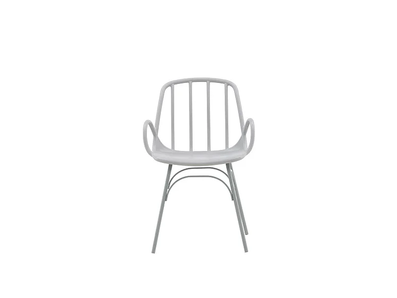Dyrön chaise de salle à manger avec accoudoirs, plastique gris clair.