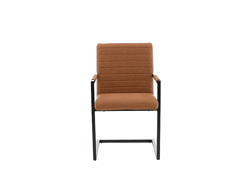 Art eetkamerstoel PU kunstleer bruin.