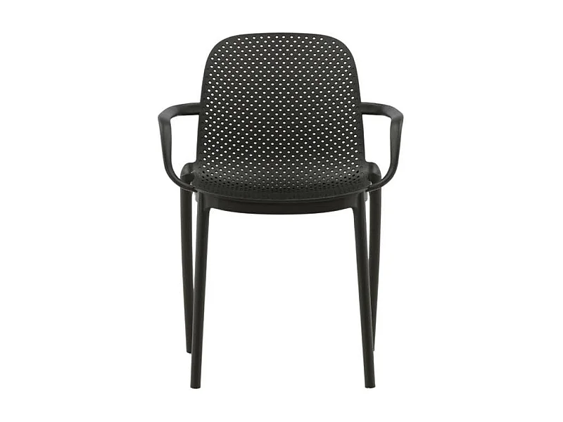 Baltimore chaise de salle à manger avec accoudoirs, plastique noir.