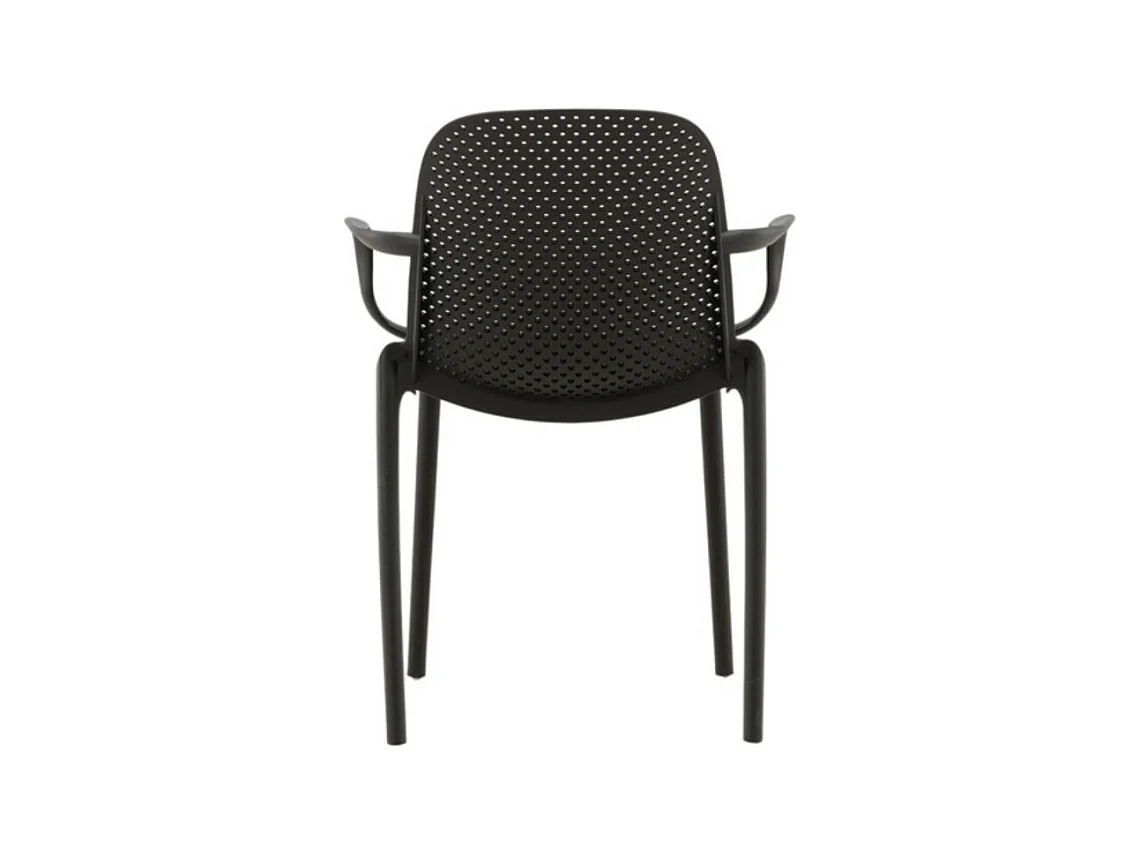 Baltimore eetkamerstoel met armleuningen, kunststof zwart.