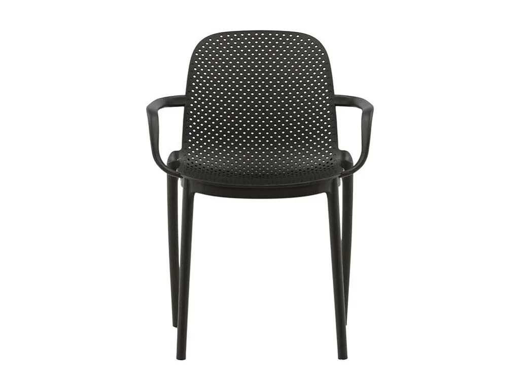 Baltimore chaise de salle à manger avec accoudoirs, plastique noir.