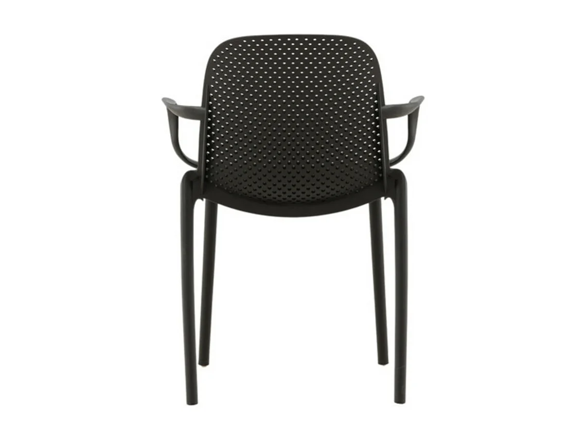 Baltimore chaise de salle à manger avec accoudoirs, plastique noir.