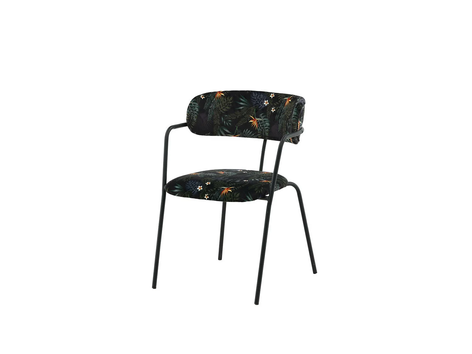 Arrow Esszimmerstuhl mit Armlehne, Velour blühte.