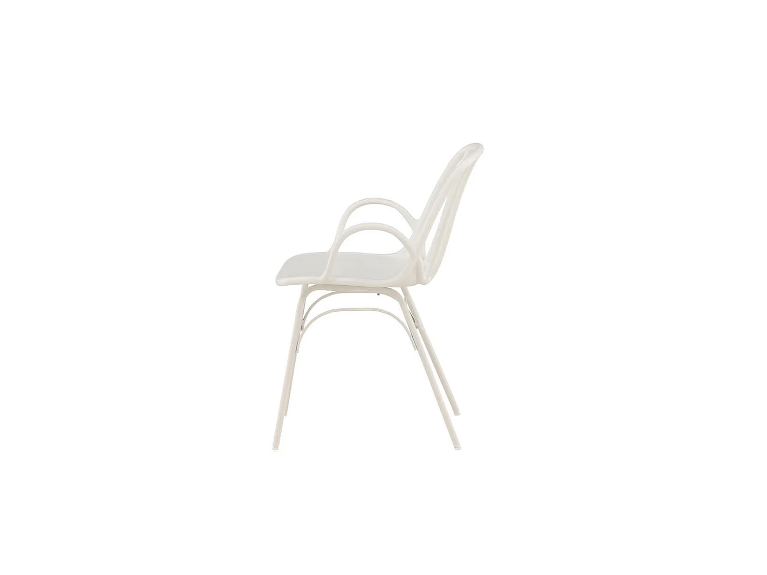 Dyrön chaise de salle à manger avec accoudoirs, plastique blanc.