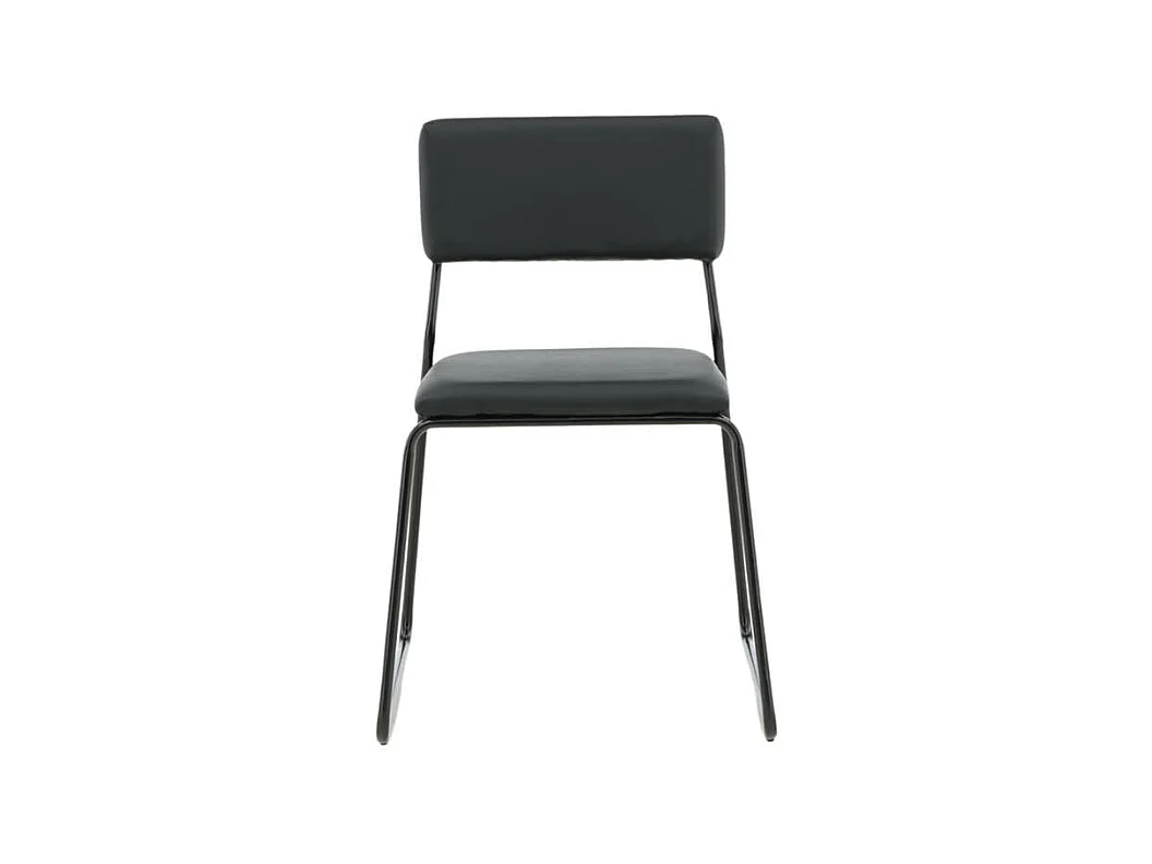 Kenth chaise de salle à manger cuir synthétique PU noir.