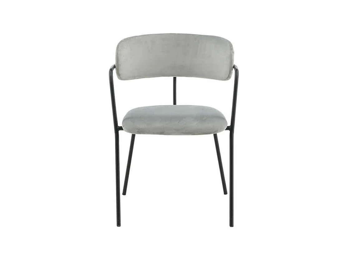 Arrow chaise de salle à manger avec accoudoirs, velours gris.
