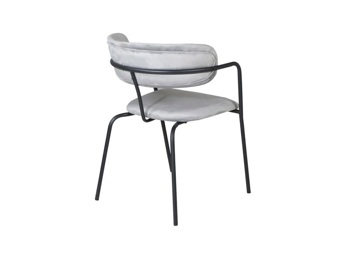 Arrow chaise de salle à manger avec accoudoirs, velours gris.