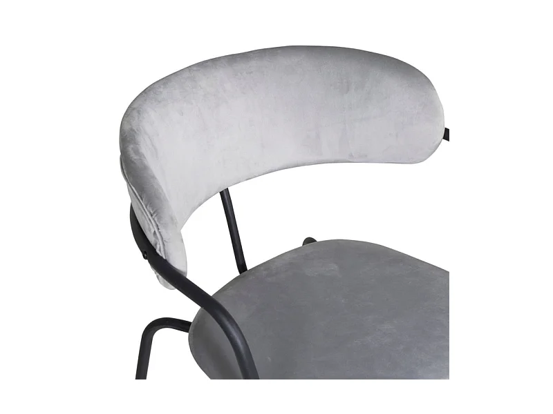 Arrow chaise de salle à manger avec accoudoirs, velours gris.