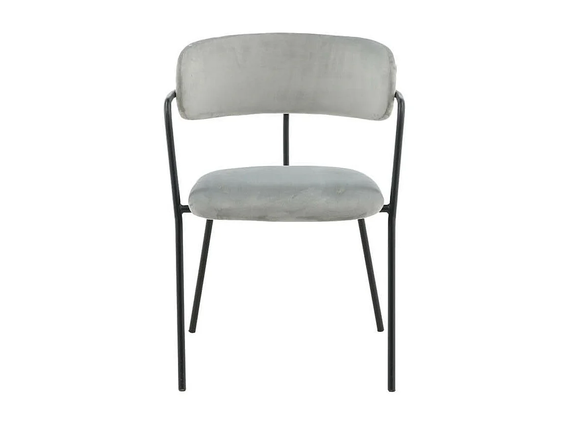 Arrow chaise de salle à manger avec accoudoirs, velours gris.