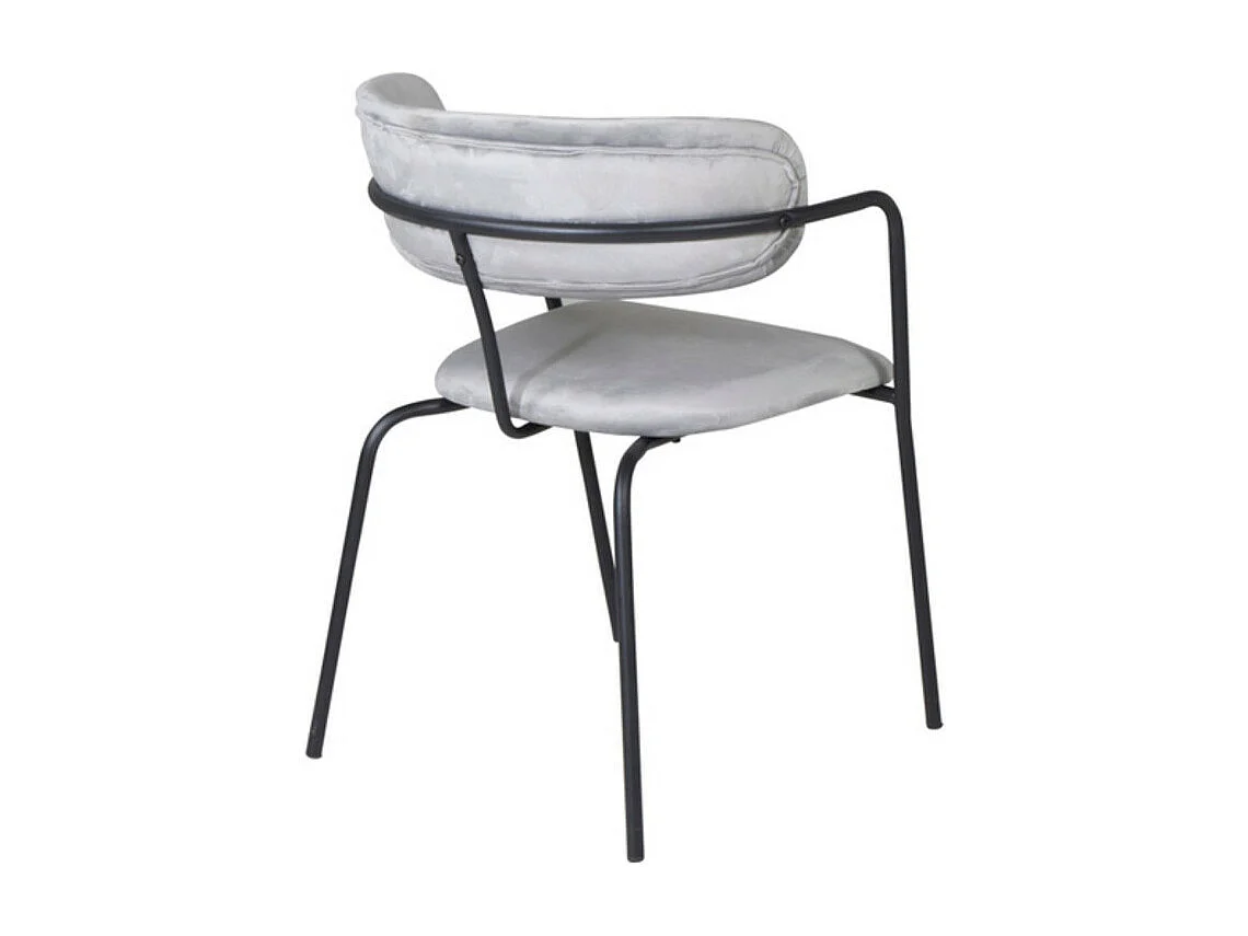 Arrow chaise de salle à manger avec accoudoirs, velours gris.