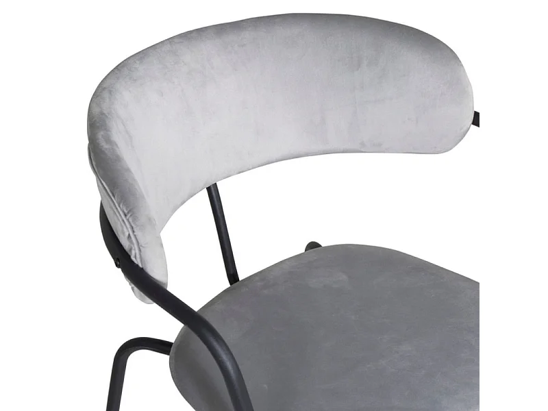 Arrow chaise de salle à manger avec accoudoirs, velours gris.