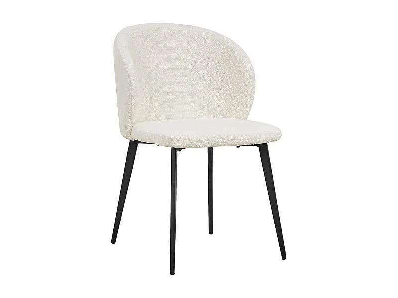 Stuhl TOLO Bouclé-Stoff Weiß, Maße H80 x B51 x T55, ideal für Ihre Küche oder Ihr Esszimmer.