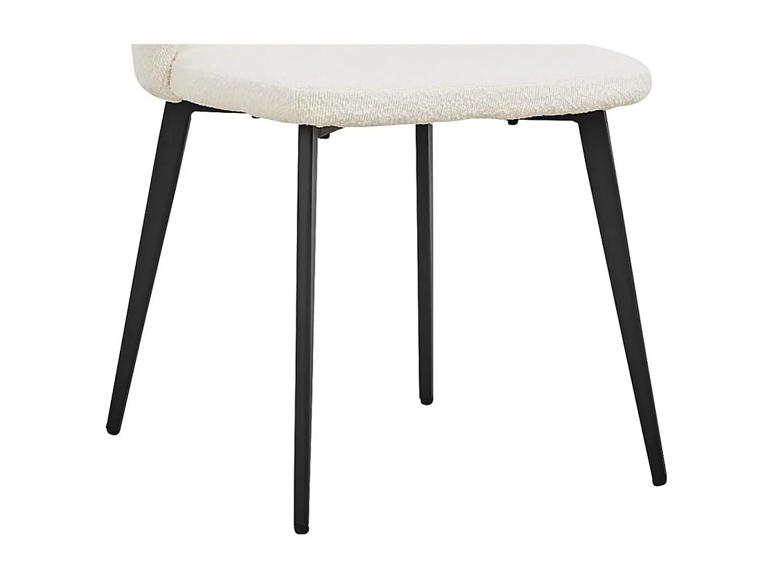 Chaise HARDIN Tissu Bouclé Blanc, dimension H80 x L51 x P55, idéal pour votre cuisine ou salle à manger