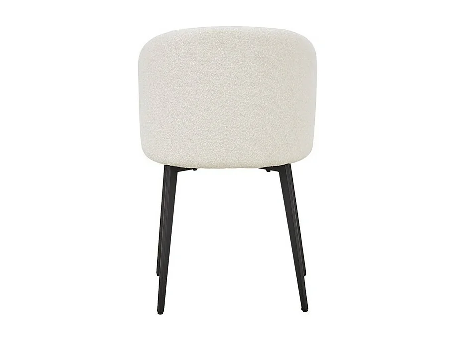 Chaise HARDIN Tissu Bouclé Blanc, dimension H80 x L51 x P55, idéal pour votre cuisine ou salle à manger