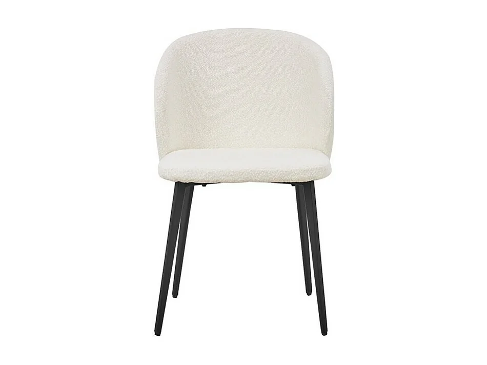 Chaise HARDIN Tissu Bouclé Blanc, dimension H80 x L51 x P55, idéal pour votre cuisine ou salle à manger