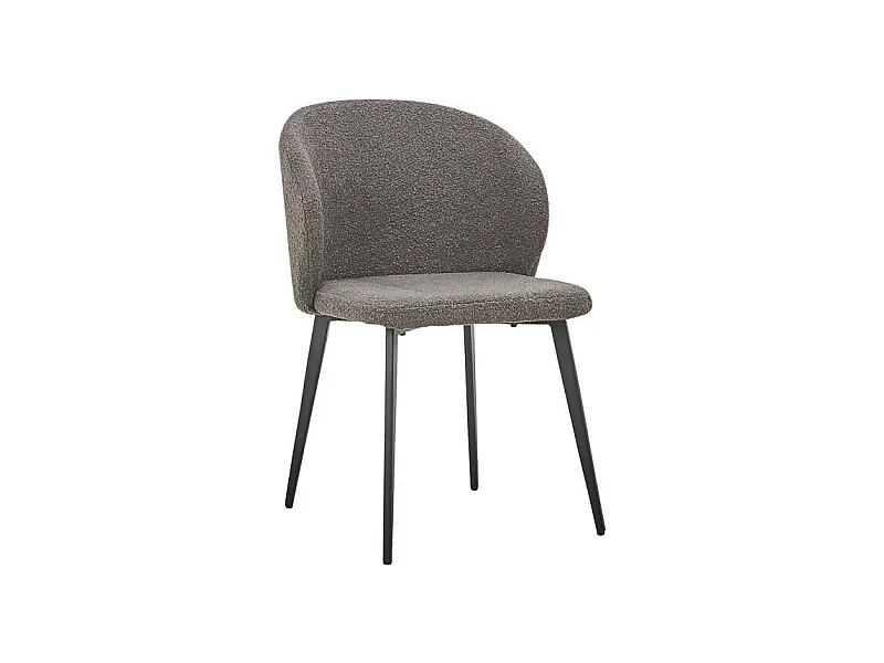 Stuhl TOLO Bouclé-Stoff Grau, Maße H80 x B51 x T55, ideal für Ihre Küche oder Ihr Esszimmer.