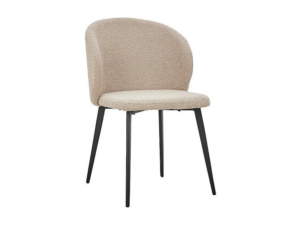 Stoel TOLO Bouclé Stof Zandkleur, afmetingen H80 x B51 x D55, ideaal voor uw keuken of eetkamer