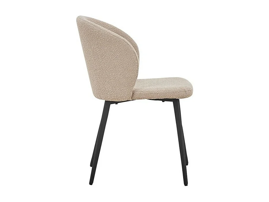 Stoel TOLO Bouclé Stof Zandkleur, afmetingen H80 x B51 x D55, ideaal voor uw keuken of eetkamer