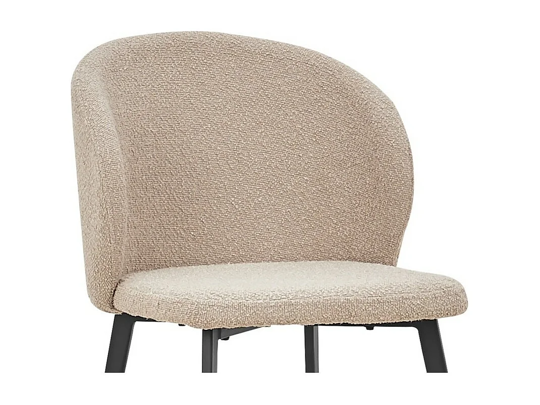 Stoel TOLO Bouclé Stof Zandkleur, afmetingen H80 x B51 x D55, ideaal voor uw keuken of eetkamer