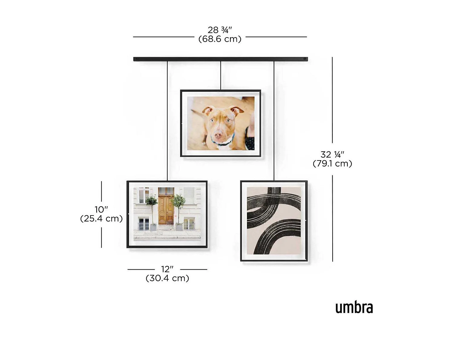 Porte photos escalier 3 cadres Exhibit