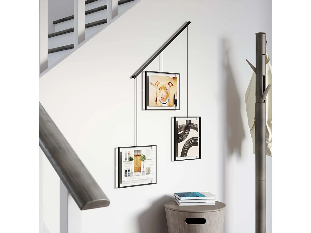 Porte photos escalier 3 cadres Exhibit Noir