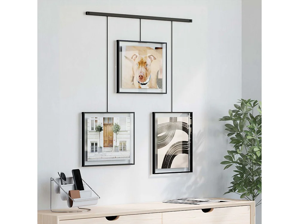 Porte photos escalier 3 cadres Exhibit Noir