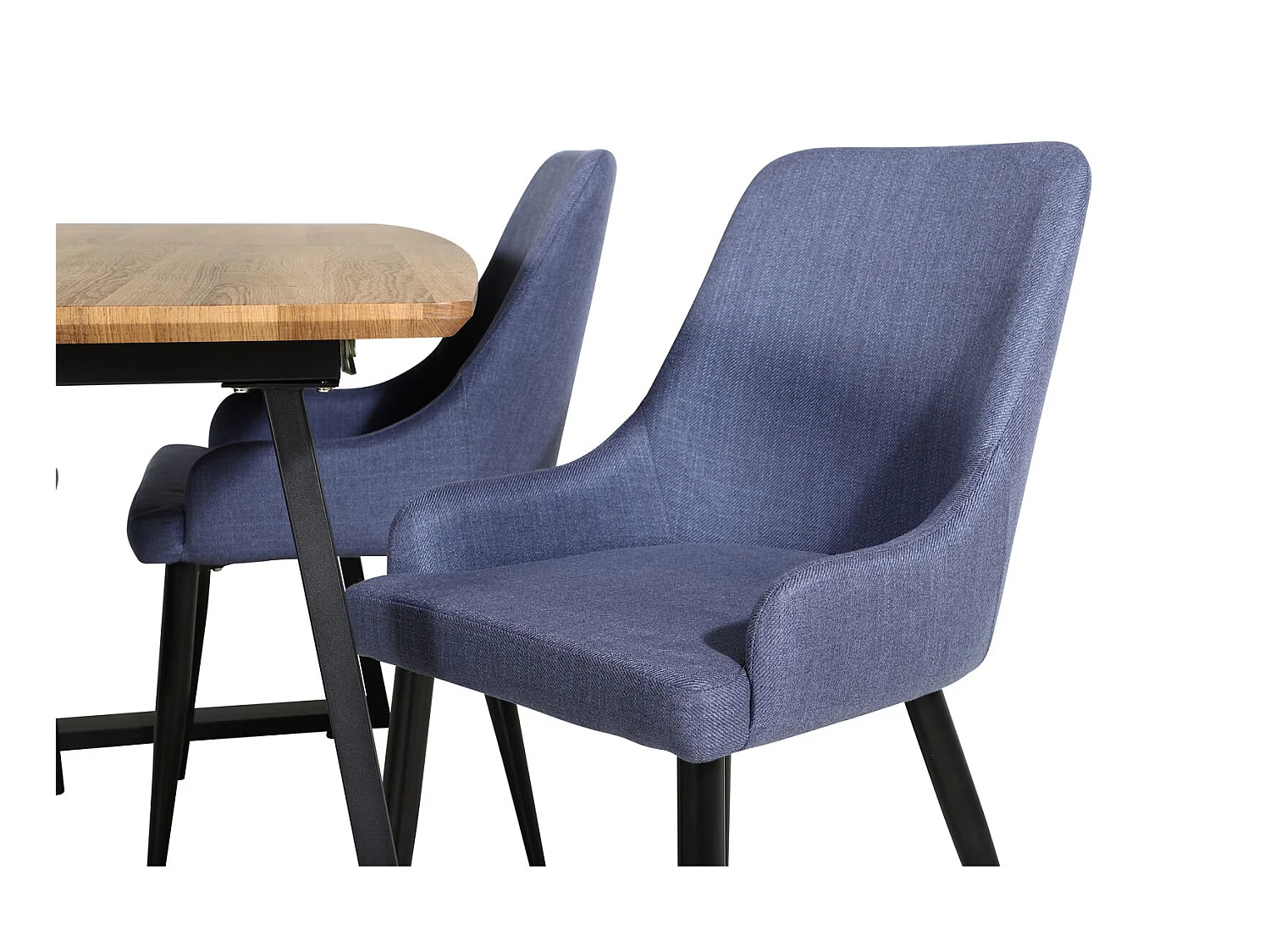 IncaNABL ensemble table, table extensible longueur cm160 / 200 El bois décor et 4 Plaza chaises bleu, noir.