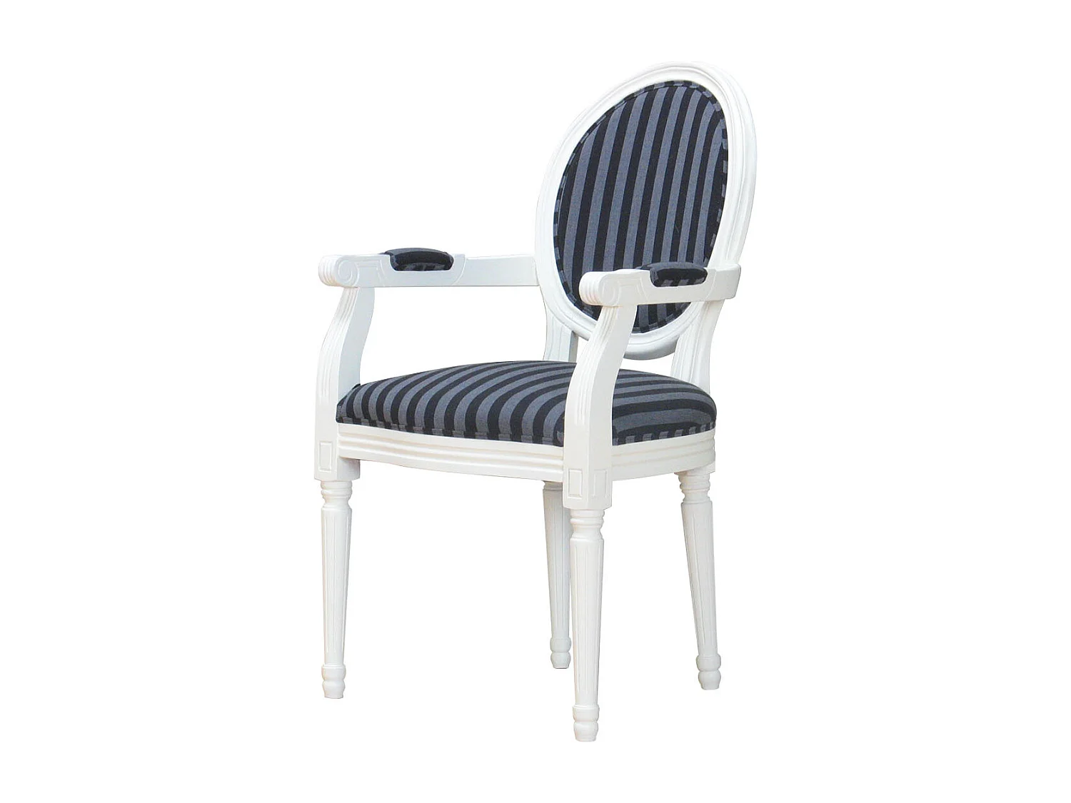 Amaretta Ensemble de salle à manger 100x180/280, 2 extensions inclues, vieux blanc avec 2+6 chaises rococo vieux blanc/noir.