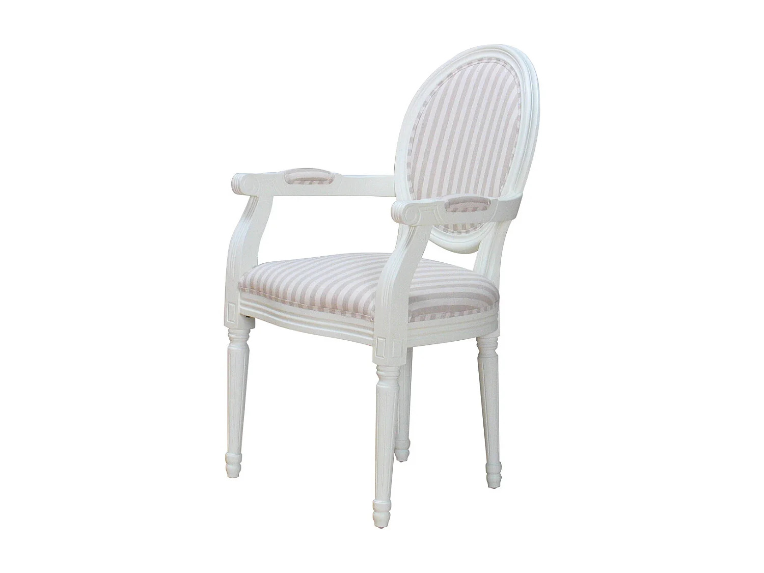 Mozart eethoek 100x180/280 cm incl. 2 verlengbladen antiek wit met 2+6 Rococo stoelen antiek wit/beige.