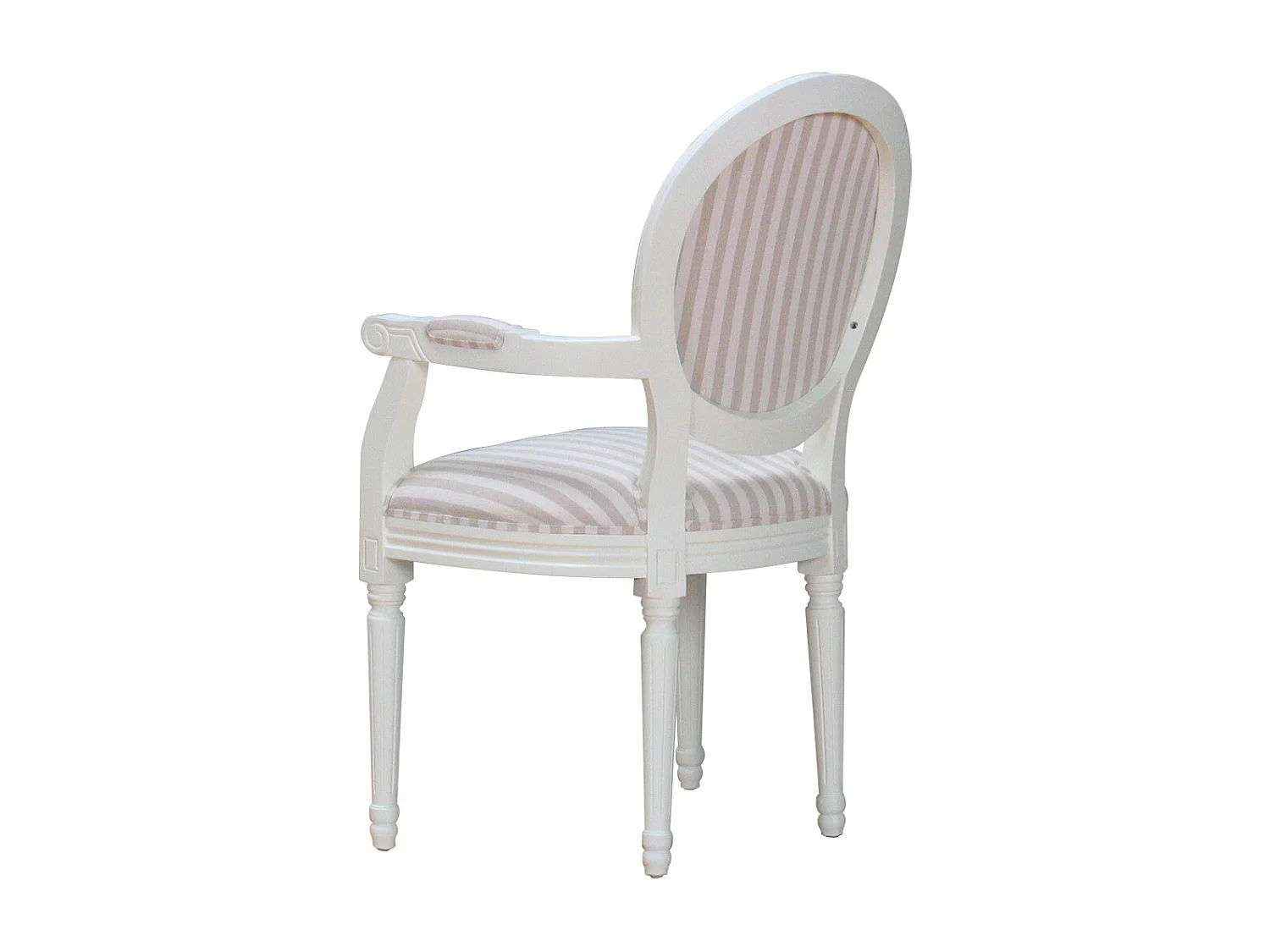 Mozart eethoek 100x180/280 cm incl. 2 verlengbladen antiek wit met 2+6 Rococo stoelen antiek wit/beige.