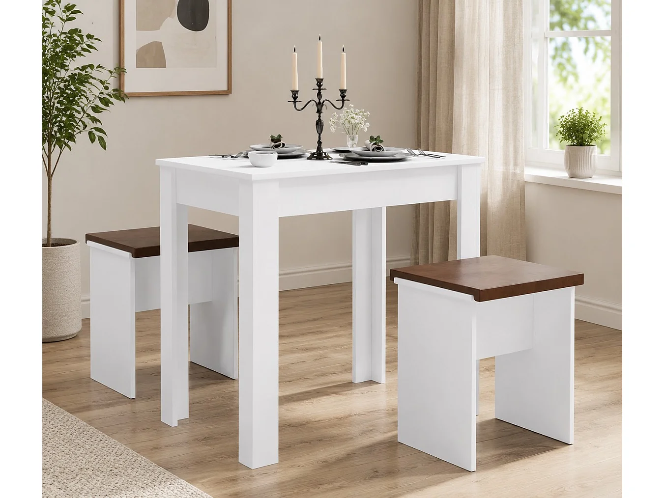 Holz Essgruppe Tischgruppe Tisch Bänke Esal L