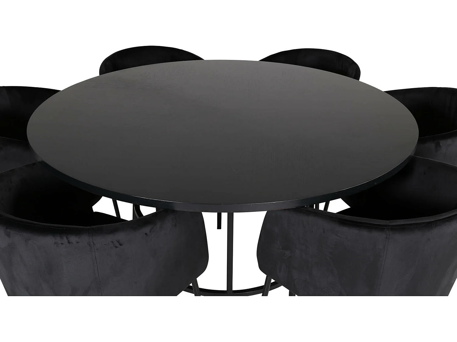 Copenhagen ensemble table, table marron et 6 Berit chaises Velours noir.