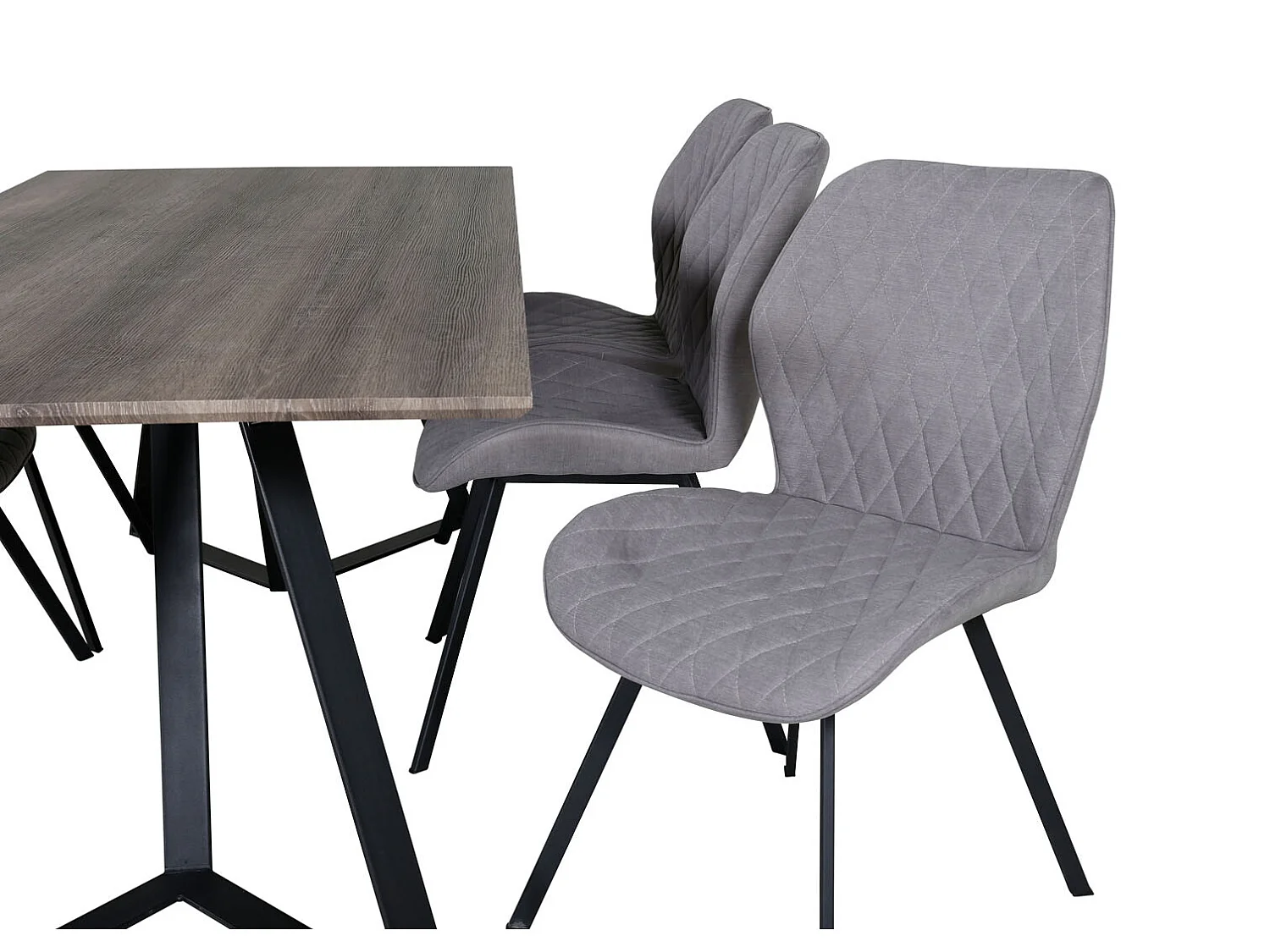 MarinaGRBL ensemble table, table El bois décor gris et 6 Gemma chaises gris.