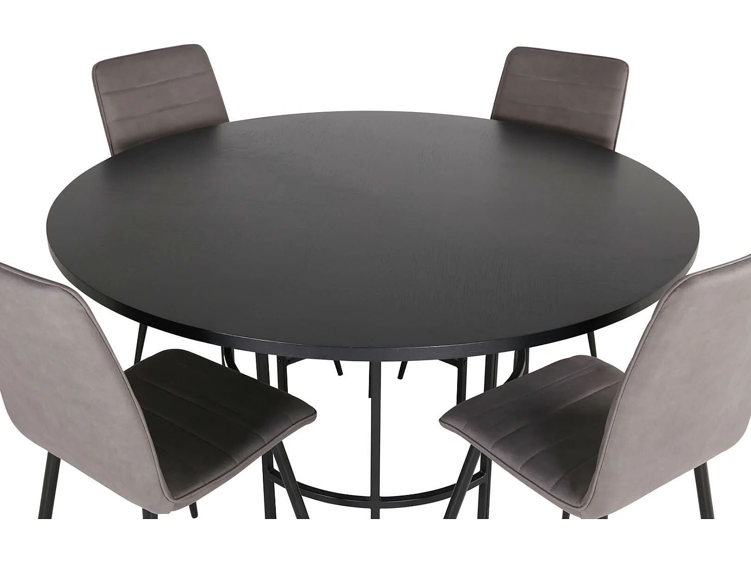 Copenhagen ensemble table, table marron et 4 Windu Lyx chaises gris.