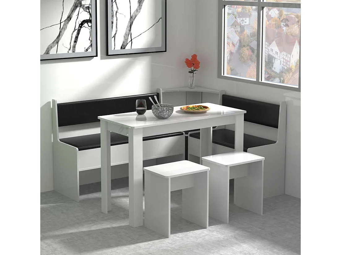 Dining Group Esal White H. 80 x W. 153 x D. 153 cm