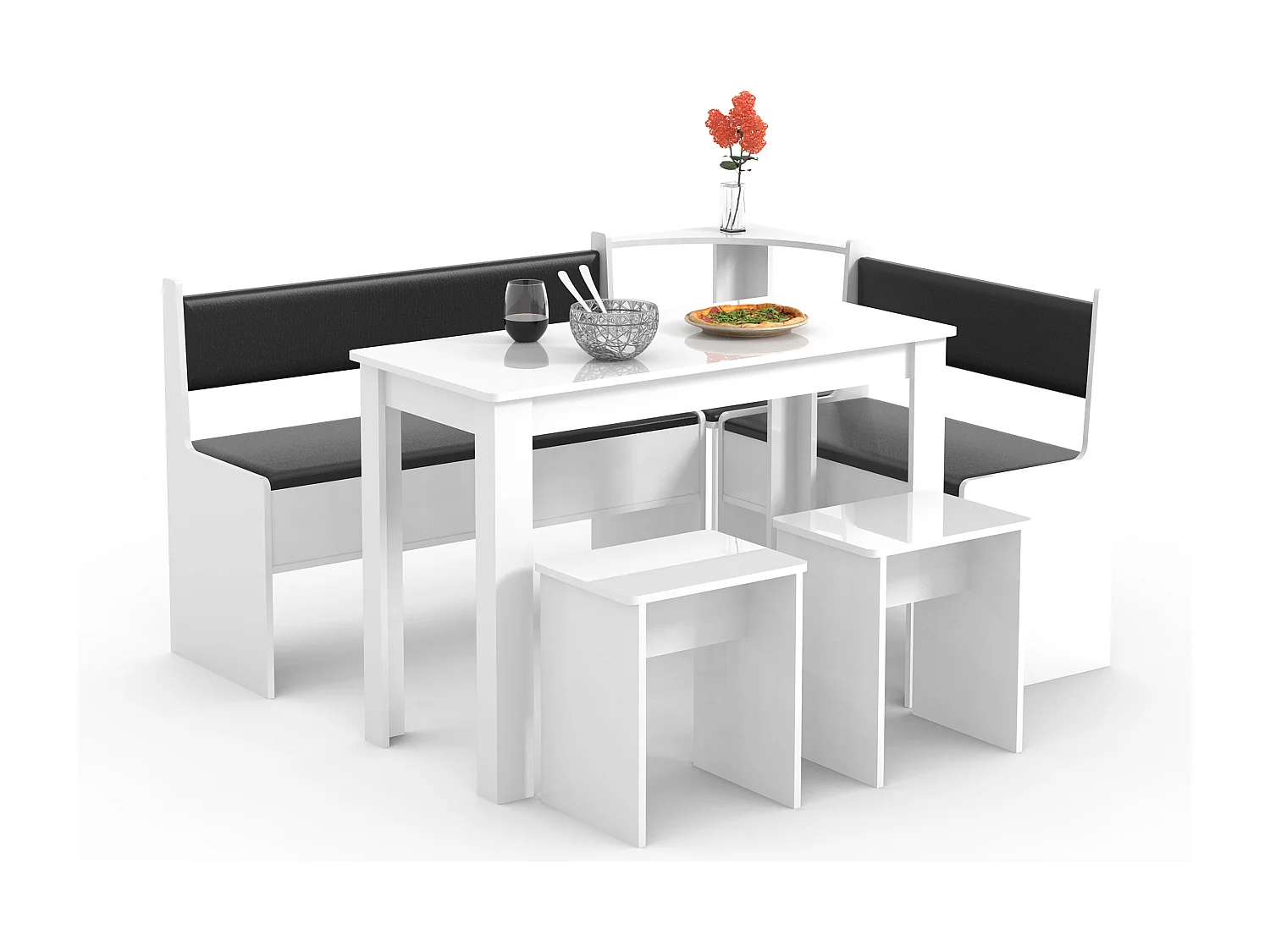 Dining Group Esal White H. 80 x W. 153 x D. 153 cm