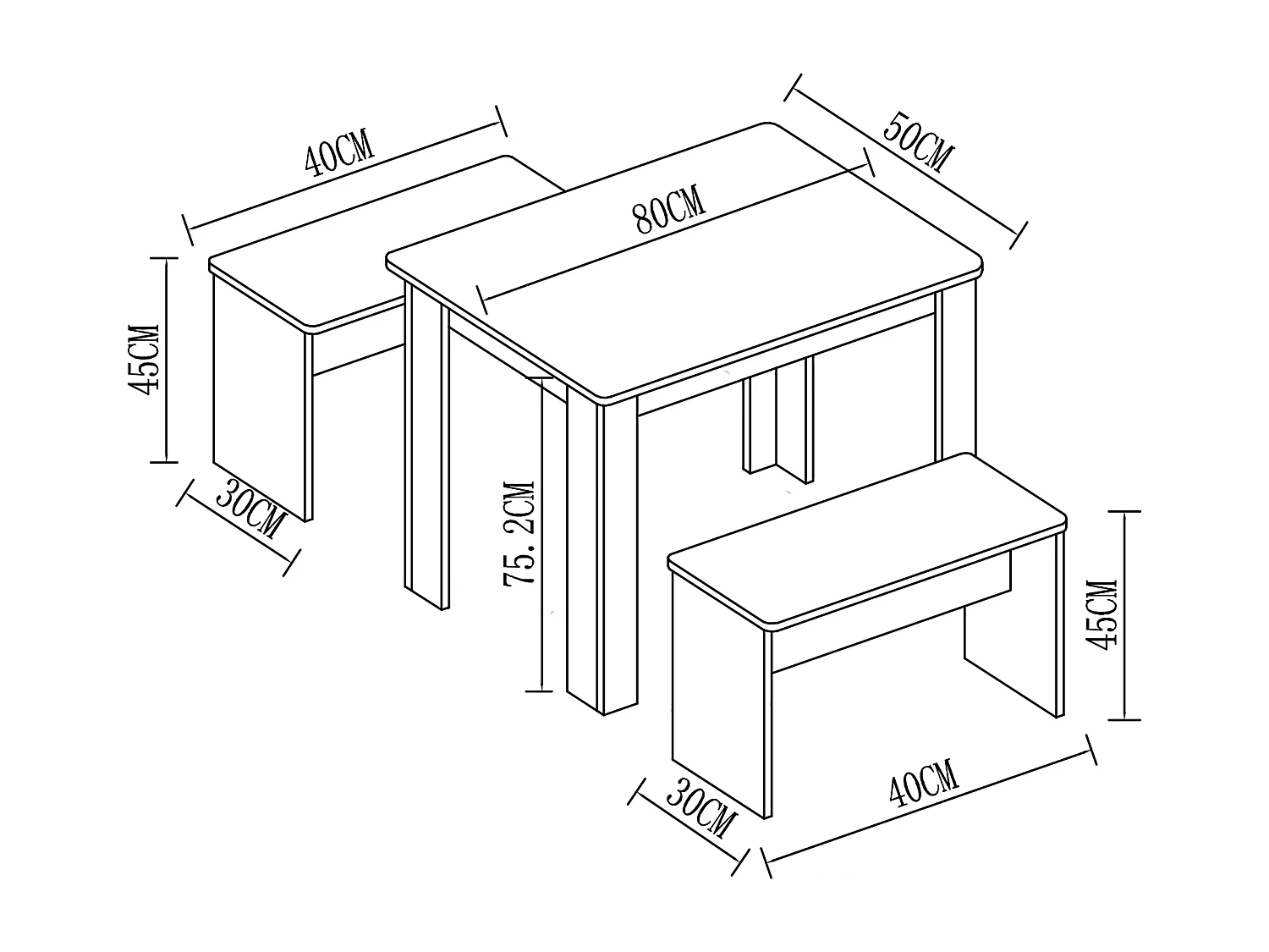 Gruppo tavolo da pranzo in legno Esal L