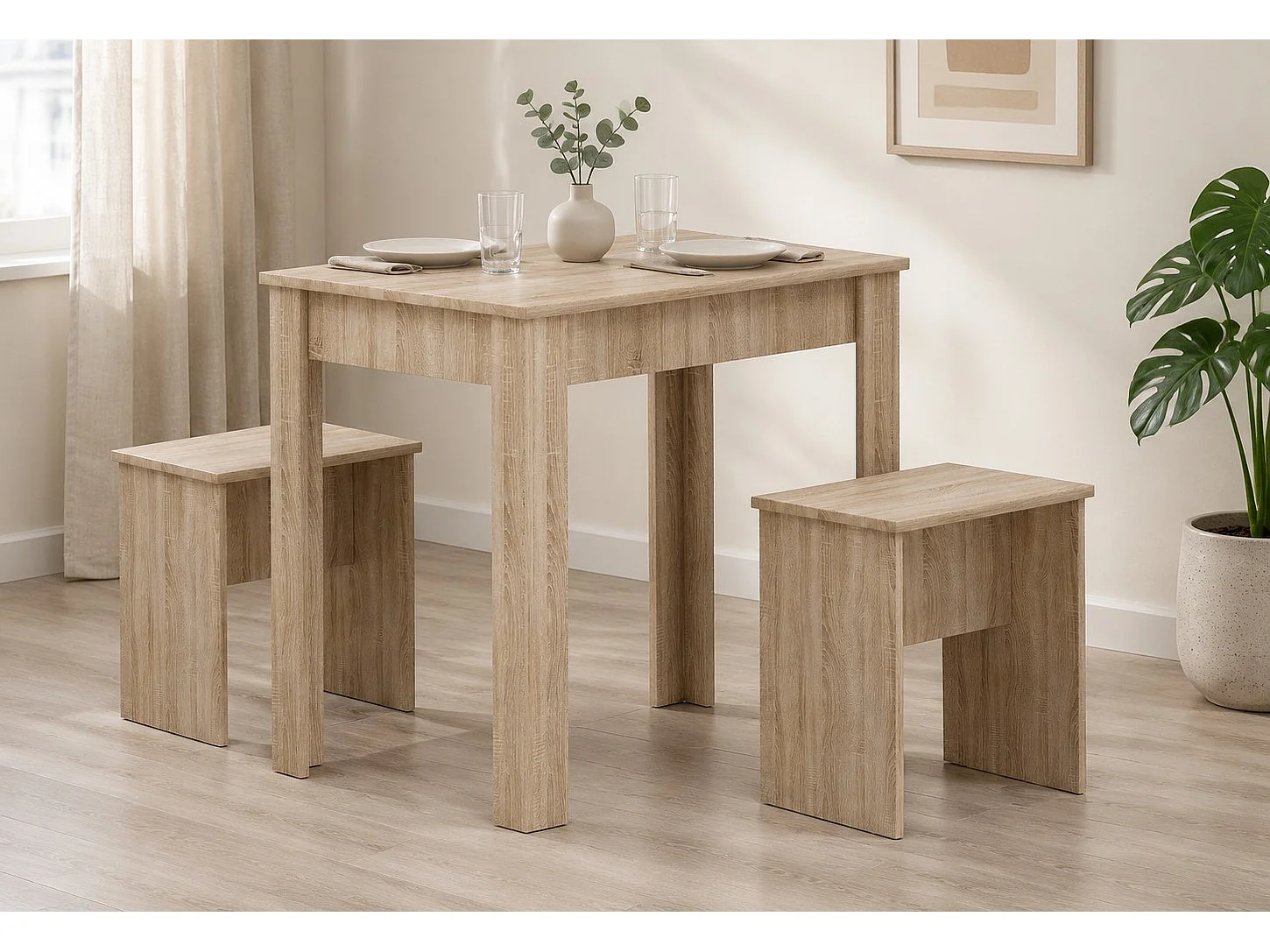 Holz Essgruppe Tischgruppe Tisch Bänke Esal L
